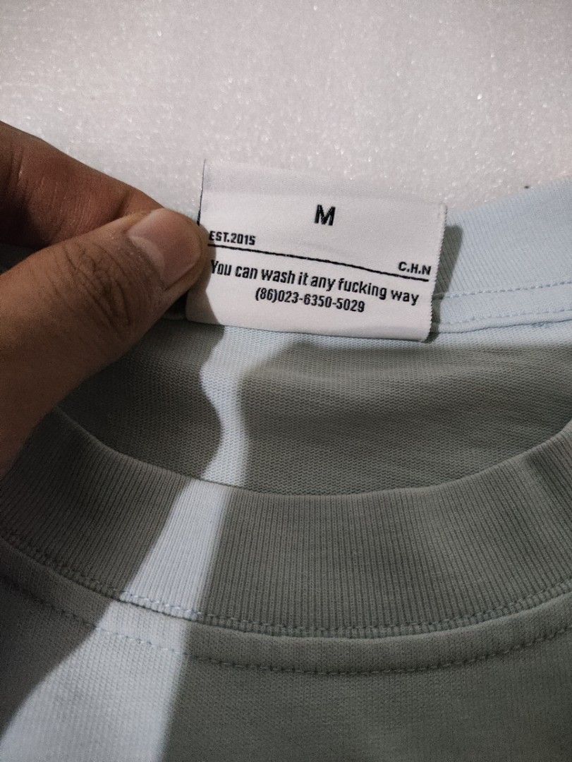 WHOOSIS (Category: Tshirts & Polo Shirts ) located in Makati City. Submitted by nthy06 (Listing ID 1378099227, Image 3). Description: WHOOSIS 9/10 COLOR RATE SOLID COLOR WAY (21X26) SIZE MED ON TAG ISSUE: crackprints and minor washable stains.