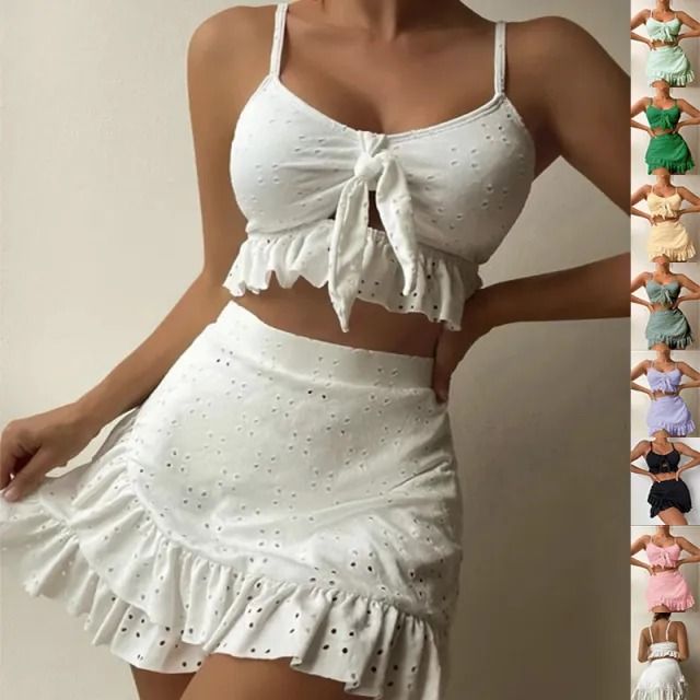3pcs Beach Bikini With Hip-hugging Skirt Fashion Ruffle Design Swimsuit Set Summer Womens Clothing (Category: Women's Clothes) located in Atherton. Submitted by offerup79 (Listing ID 1379886508, Image 1). Description: Overview: Unique design, stylish and beautiful. Good material, comfortable wear. A variety of colors, any choice. Product information: Material:polyester.