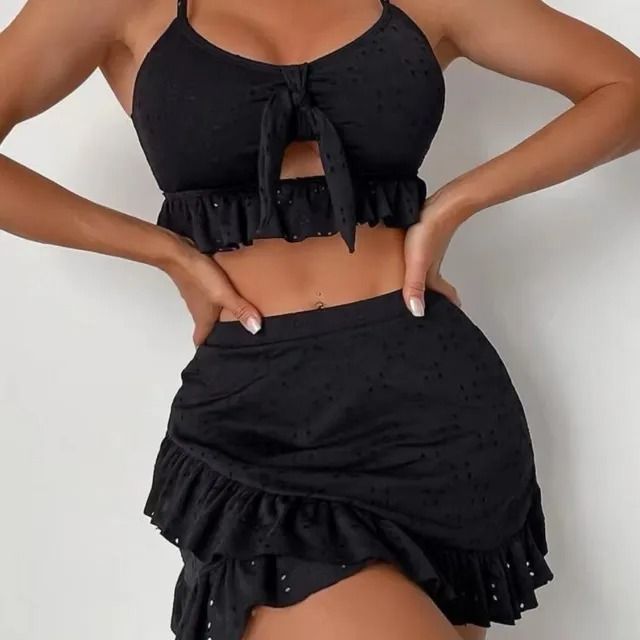 3pcs Beach Bikini With Hip-hugging Skirt Fashion Ruffle Design Swimsuit Set Summer Womens Clothing (Category: Women's Clothes) located in Atherton. Submitted by offerup79 (Listing ID 1379886508, Image 2). Description: Overview: Unique design, stylish and beautiful. Good material, comfortable wear. A variety of colors, any choice. Product information: Material:polyester.
