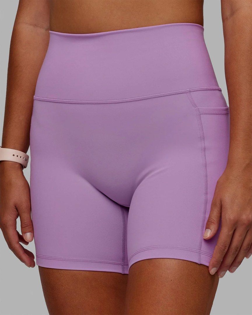 6ixty8ight pastel light baby purple activewear gym sports exercise athleisure tights pants yoga pilates stretchy work out shorts (Category: Activewear) located in Singapore. Submitted by peachiefluff (Listing ID 1379852892, Image 3). Description: 👍🏻 Lightly worn once and kept ever since. May have some storage stains, just needs a wash :) 💌 Tagged size M. Very stretchable so it’s quite free size. Waist 11.5” across unstretched, 16” stretched ma