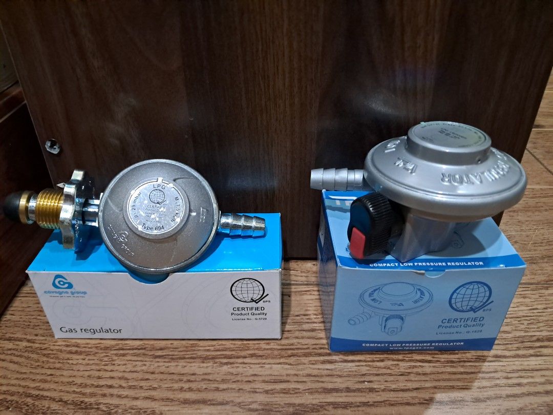 Assorted Lpg regulators (Category: Other Kitchen Appliances) located in Davao. Submitted by rbjuvyreyn18879 (Listing ID 1379872295, Image 2). Description: all in high quality regulators..assorted for Solane, Phoenix, Gasul & Pryce gas..and for all pol valve type tanks..