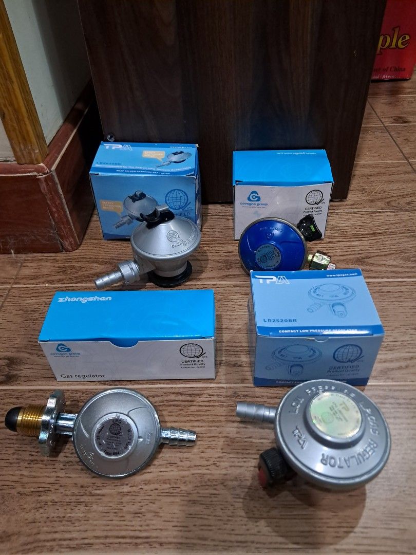 Assorted Lpg regulators (Category: Other Kitchen Appliances) located in Davao. Submitted by rbjuvyreyn18879 (Listing ID 1379872295, Image 1). Description: all in high quality regulators..assorted for Solane, Phoenix, Gasul & Pryce gas..and for all pol valve type tanks..