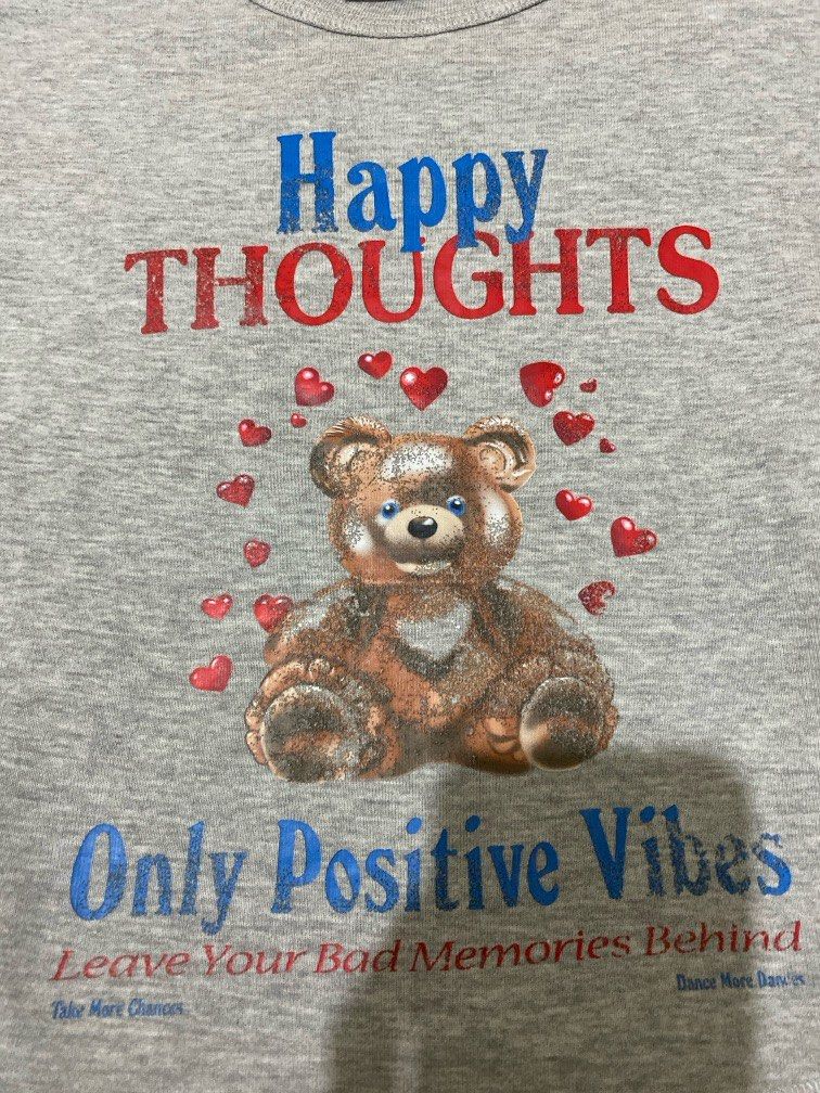 Bershka crop top happy thoughts (Category: Others Tops) located in Manila. Submitted by pastaoverload (Listing ID 1379877930, Image 2). Description: size small orig bershka once lang nasuot (maliit na kaya need ibenta).