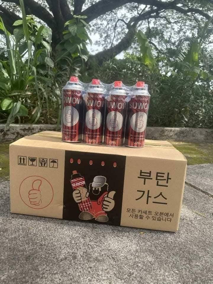 Butane gas (Category: Other Kitchenware & Tableware) located in Manila. Submitted by jelai.cybyb (Listing ID 1379906395, Image 1). Description: 120 each 4pcs for 450 1 box 28pcs 2800.