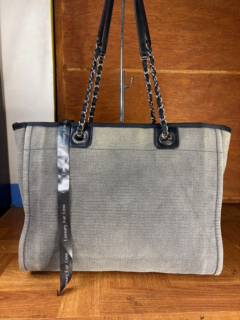 Chanel Deauville Tote Grey (Category: Luxury Bags & Wallets) located in Santa Maria. Submitted by luxxury_for_less (Listing ID 1379862916, Image 2). Description: With holo, boc and provided dustbag. Bawal sa maselan. With normal signs of wear..