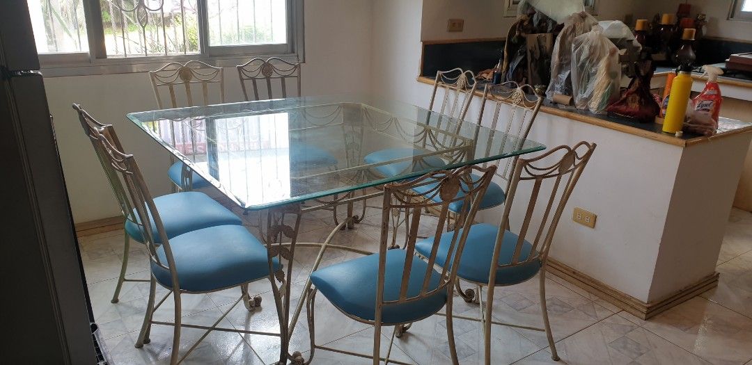 Dinning Table Set (Category: Tables & Sets) located in Manila. Submitted by myrabundoc63934 (Listing ID 1379810145, Image 2). Description: Dinning Table Set Php20,000 8 Seater/Square Leather Seat All Steel.