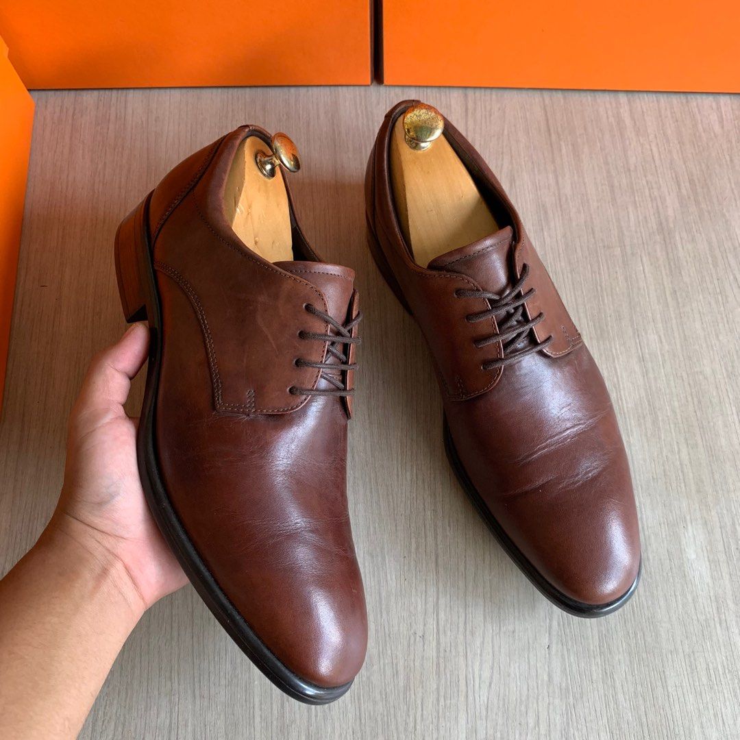 Ecco original leather shoes brown size 43