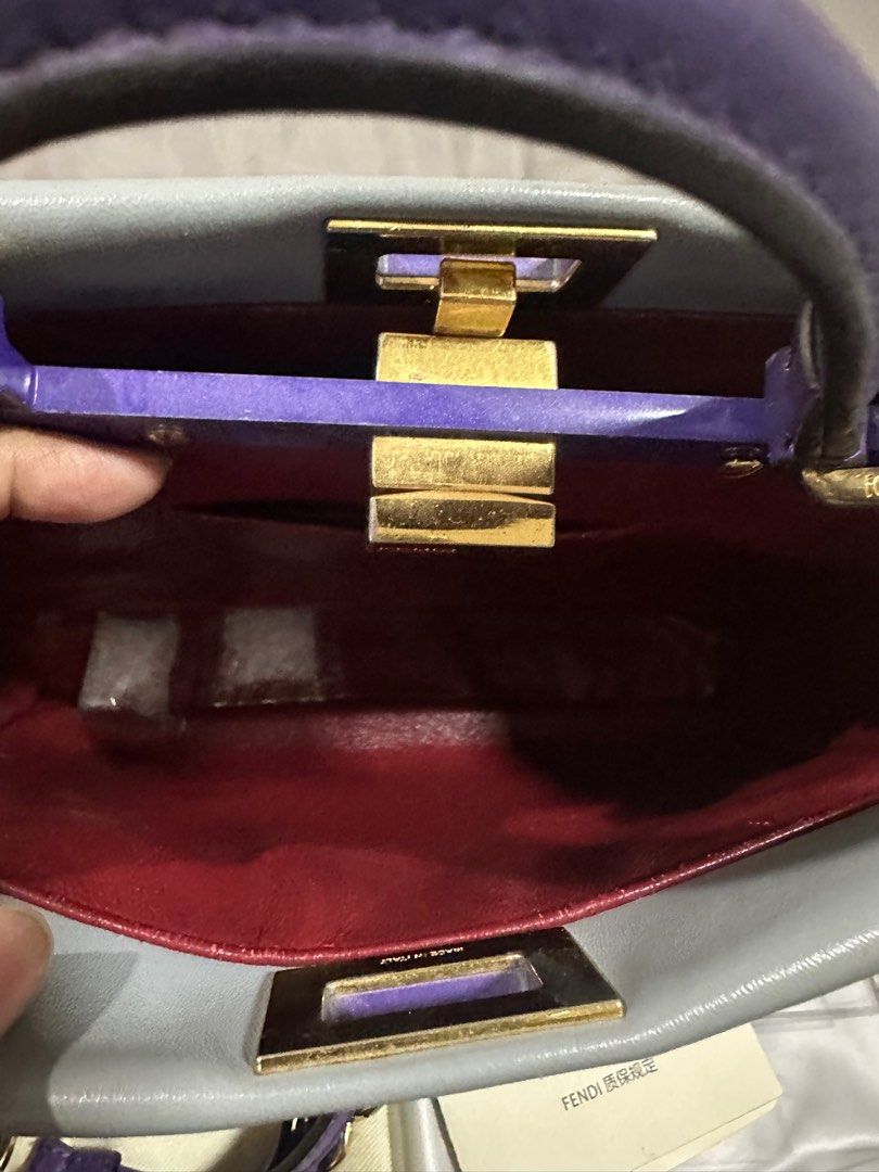 Fendi Peekaboo Mini (Category: Luxury Bags & Wallets) located in Makati City. Submitted by rnathaliem (Listing ID 1379741910, Image 3). Description: Fendi Peekaboo Mini Size Width 23cm, height 18cm,depth 12cm With strap Dustbag Authenticity card Bag raincoat.