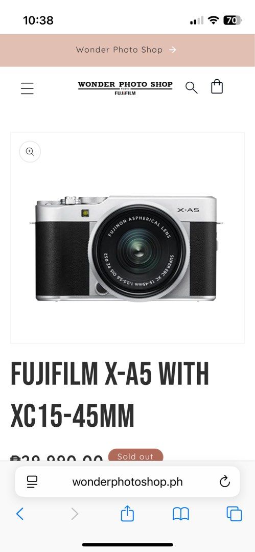 FUJIFILM X-A5 (Category: Cameras) located in Cainta. Submitted by rrrrsells (Listing ID 1379739158, Image 1). Description: with full inclusions.