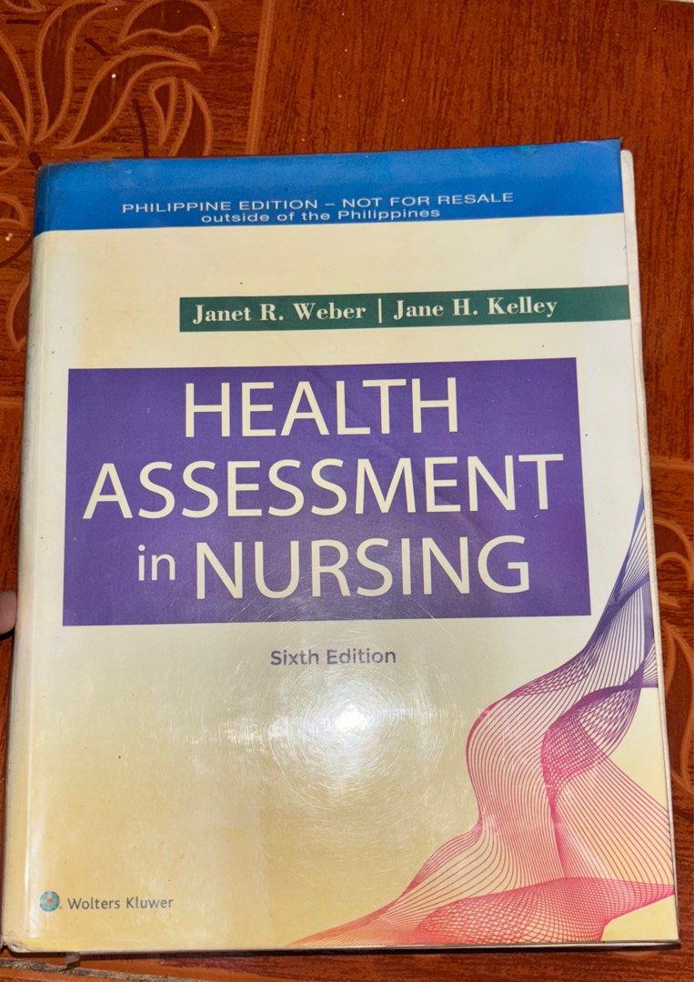 Health Assessment in Nursing 6ed (Category: Textbooks) located in Legazpi City. Submitted by cheesecates (Listing ID 1379897619, Image 1). Description: Health Assessment in Nursing 6ed - 550 (sf not included) Bought for 1400. Feel free to ask me for more pictures or videos if needed. With freebies❤️ MOD: Gcash Delivery: LBC, JNT.