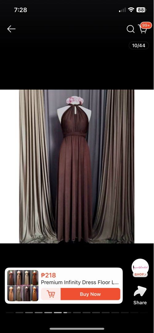 Infinity Dress - Dark Brown & Black (Category: Dresses) located in Pasig City. Submitted by karughstuff (Listing ID 1379838077, Image 1). Description: P300 each - bnew - 22-30in waist - rfs: used different dress for event .