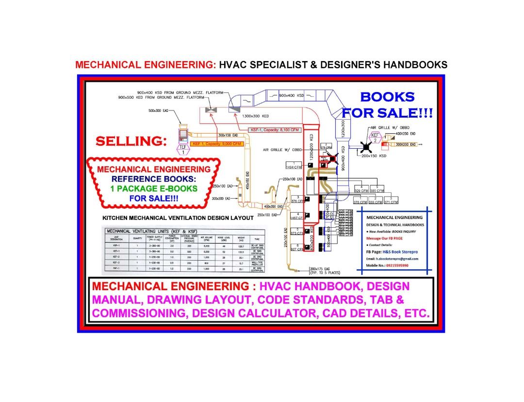 Mechanical Engineering Designers Books (Category: Textbooks) located in Quezon City. Submitted by hs.bookstorepro (Listing ID 1378833845, Image 1). Description: MECHANICAL ENGINEERING BOOKS HVAC DESIGN & TECHNICAL BOOKS Now Available via: GOOGLE DRIVE E-Files / EMAIL Delivery MECHANICAL ENGINEERING HANDBOOKS HVAC SPECIALIST & DESIGNER'S BOOKS 1. HVAC Handbooks 2. HVAC Design Manual 3. HVAC Design Calculator 4. Basic HVAC Technical Skills 5. Const