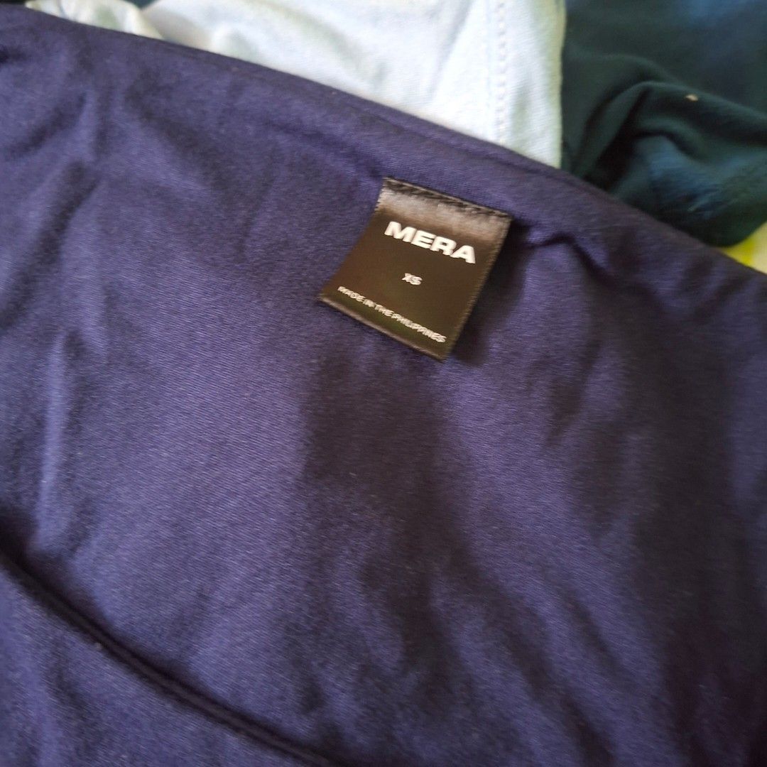 Mera double lined tops bundle (Category: Shirts) located in Calamba. Submitted by falzones (Listing ID 1379765650, Image 2). Description: xs worn once, no flaws, ready to wear 150 ea.