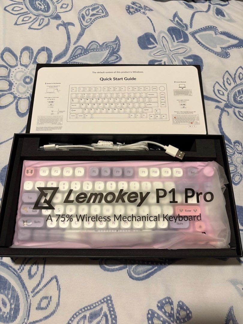 [Brand New] Kuromi keycaps on Lemokey P1 Pro 75% Wireless Mechanical Keyboard 63164287118338111