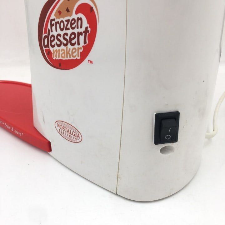 Nostalgia fruity electronics frozen dessert maker (Category: Hand & Stand Mixers) located in Pasay City. Submitted by enrico_appliances (Listing ID 1379762741, Image 3). Description: Item Name: NOSTALGIA Fruity Electrics Frozen Dessert Maker Description: Model No: FDM100 Power Rating: 220-240V`50/60Hz 120W Item Feature: >Quickly and Easily make a variety of nutrient-rich frosty fruits as a guilt-free snack or desert >Works great with a variety of