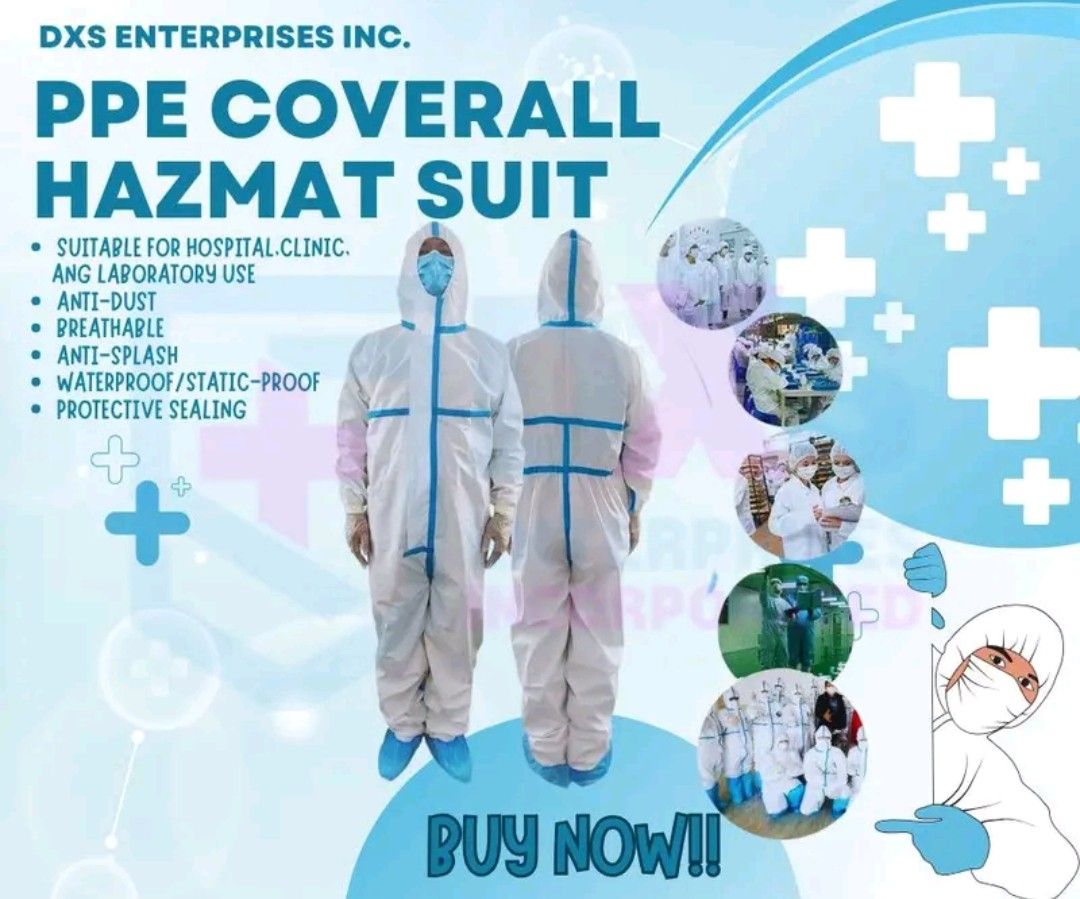 PPE COVER ALL HAZMAT SUIT (Category: Medical Supplies & Tools) located in Quezon City. Submitted by staffmarke01383 (Listing ID 1379776808, Image 1). Description: .