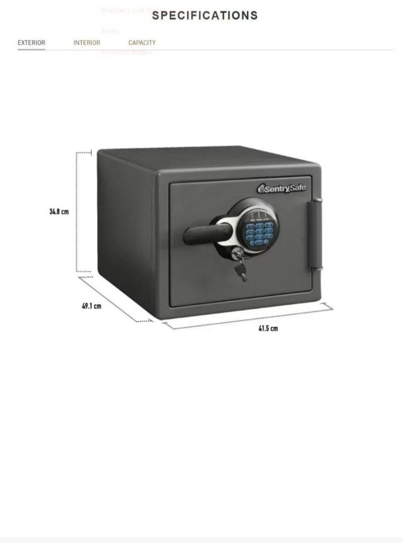 SentrySafe Electronic Safe SFW082GTC