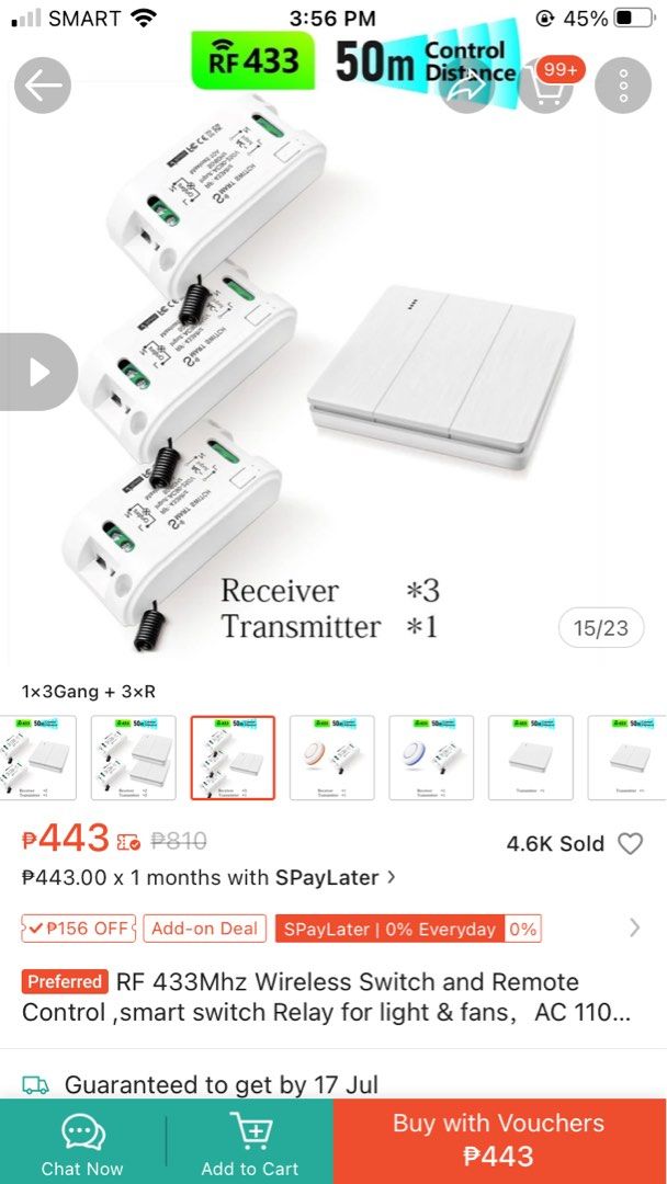 Smart Switch Remote Control (Category: Electrical, Adaptors & Sockets) located in Pasig City. Submitted by dnc.onlineshop (Listing ID 1379799160, Image 2). Description: Take all.