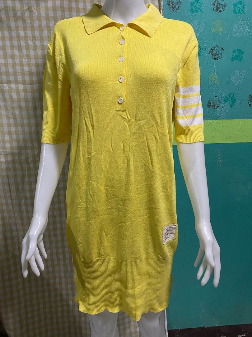 THOM BROWNE KNIT DRESS (Category: Luxury Apparel) located in Baguio. Submitted by lairdegawd_06 (Listing ID 1379821216, Image 2). Description: Dimes: 20-24 when stretched x 34 length Stretchable Excellent condition 10/10 color rate Complete tags With stain not sure if washable Check photos for more details.
