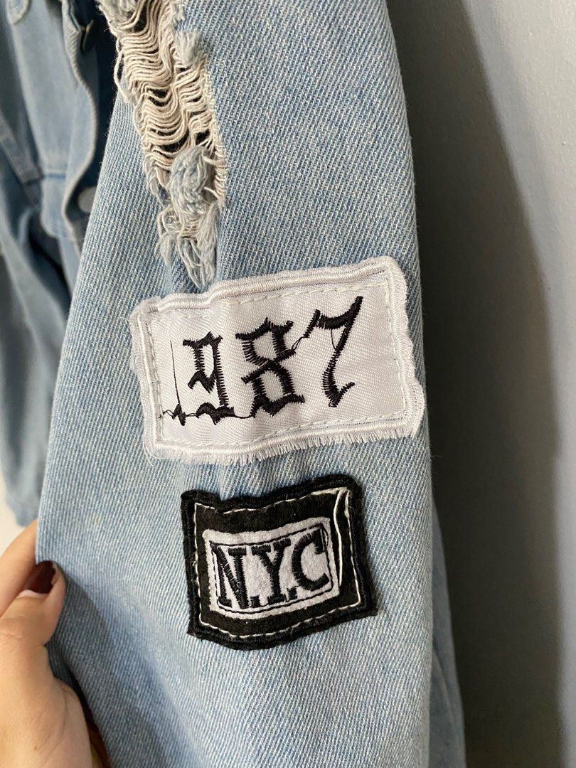 Unique Light Blue Denim Jacket (Category: Coats, Jackets and Outerwear) located in Malabon City. Submitted by nreesells (Listing ID 1379809485, Image 2). Description: - has so many unique features - fits until m.