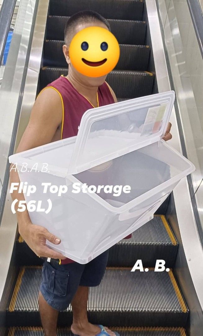 56L Flip Top Storage Box (Category: Storage Boxes & Baskets) located in Manila. Submitted by onlineshoppersph (Listing ID 1379997309, Image 2). Description: Cash On Deliver - Metro Manila - Delivery Fee/Handling Fee shouldered by BUYERS - DF/HF depends on BUYERS Location LALAMOVE PICK UP - Cash on Deliver - Metro Manila & Nearby DELIVER THRU COURIER, CARGO & BUS - Provincial Buyers - Payment 1st Thank You.