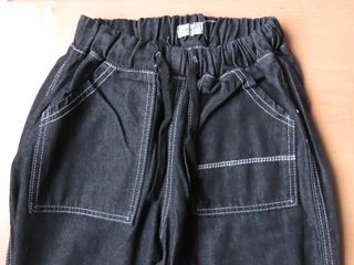 女裝 黑色 橡筋頭 索帶 牛仔褲 XL 長褲64246179651459110