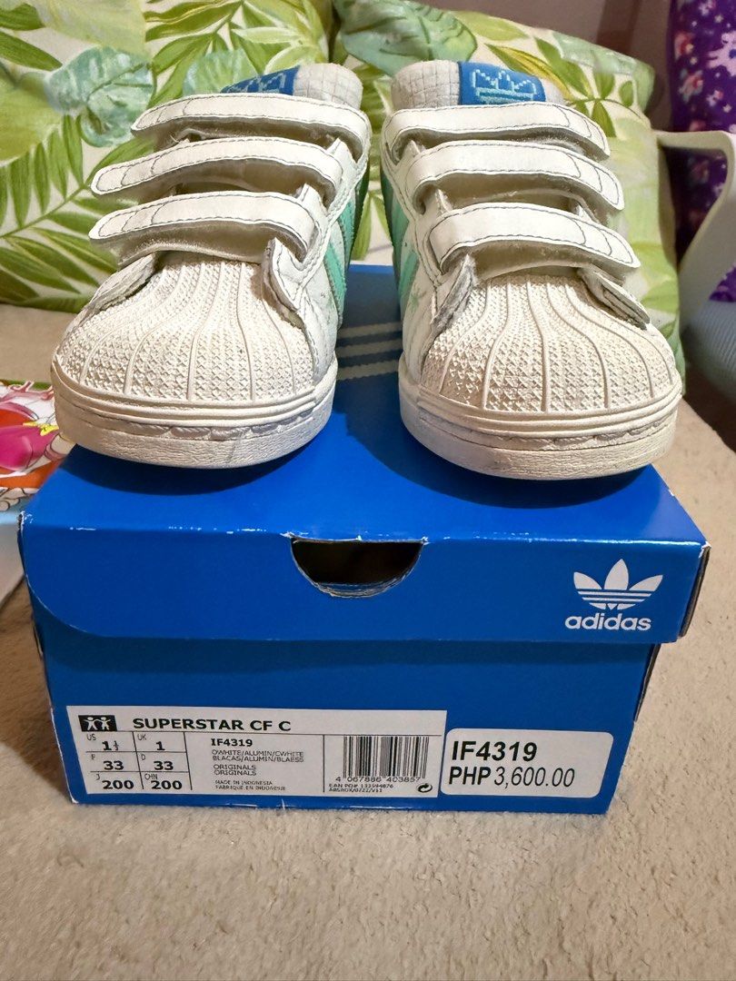 Adidas Superstar CF C (Category: Babies & Kids Fashion) located in Las Pinas. Submitted by cjoyce888 (Listing ID 1380026990, Image 1). Description: Preloved Adidas Superstar CF C.