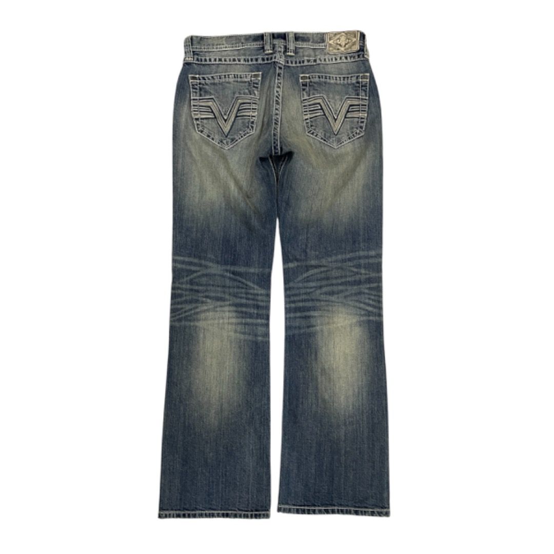 Affliction Denim Washed Pants (Category: Jeans) located in Bacolod City. Submitted by cast.archives (Listing ID 1380068158, Image 2). Description: Affliction Denim Washed Pants Size: Waist: 34” Length: 42” Inseam: 32” Leg Opening: 10” Condition: Excellent Flaw: None.