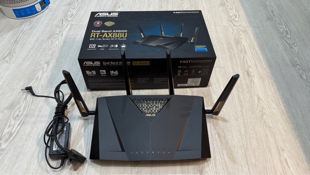 ASUS Routers GT-AX11000, RT-AX88U, RT-AX55 (Category: Networking) located in Singapore. Submitted by rio_jonathan (Listing ID 1380075134, Image 3). Description: Selling high performance ASUS Routers 1. ROG Rapture GT-AX11000 - $188 - SOLD 2. RT-AX88U - $88 Good working condition 3. RT-AX55 - $28 Lightly used - good working condition All for $200 Meetup Canberra MRT.