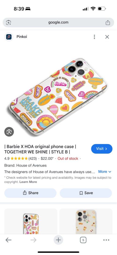Authentic Barbie x HOA iphone 12 pro max cases (Category: Cases & Sleeves) located in San Mateo. Submitted by tiktok.tiktok (Listing ID 1380042529, Image 1). Description: Selling as set for 500 Issue: Box have stains due to storage Yung white case is medyo yellowish due to storage din But the black one is good as new Di po to nagamit. Been in the storage for a while Upgraded phone na so di na talaga sya magagamit. Thank you! .