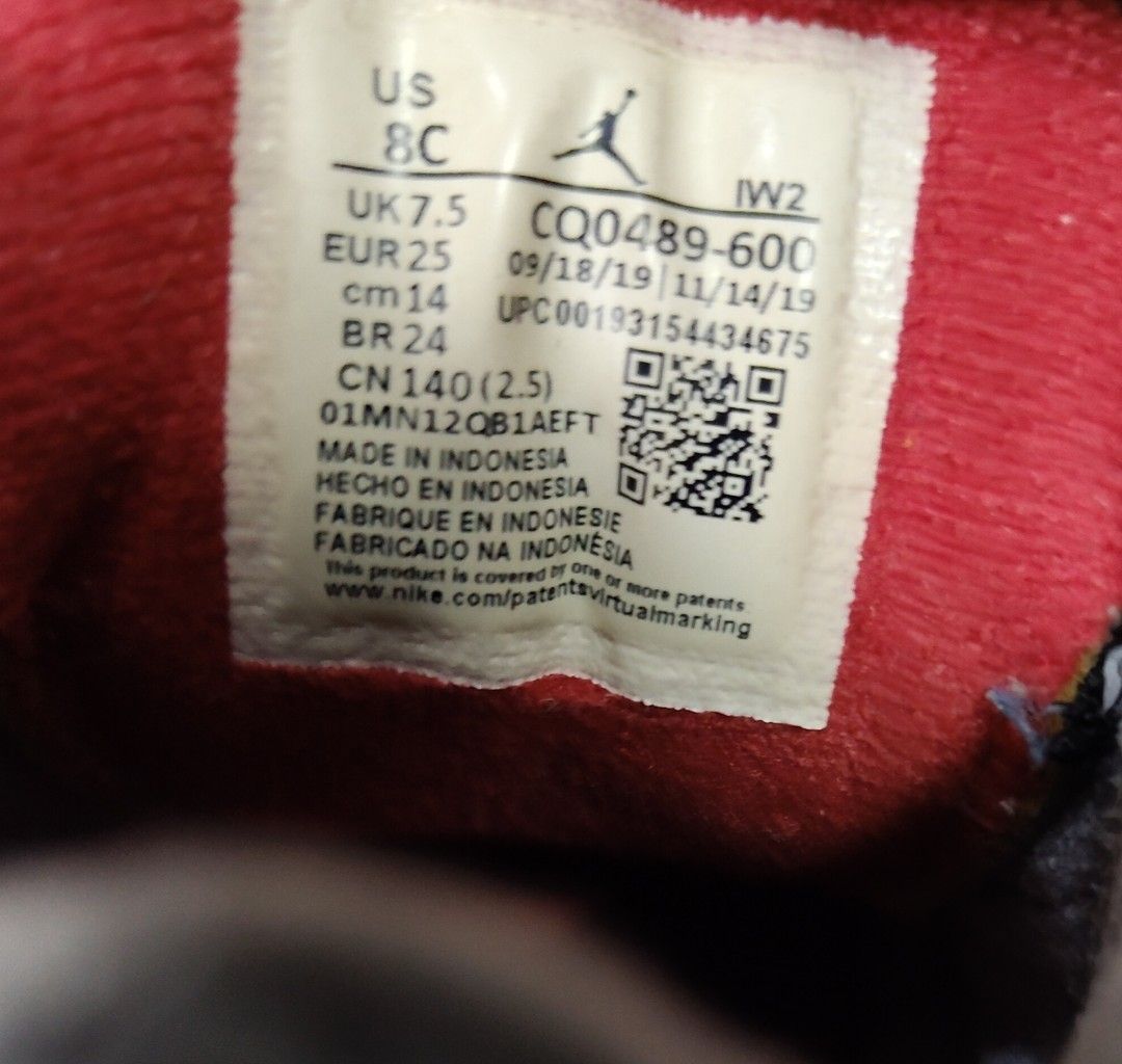 Authentic Nike air Jordan 3 red cement 14 cm (Category: Babies & Kids Fashion) located in Manila. Submitted by anyushka (Listing ID 1379963355, Image 3). Description: RFS: outgrown. no damage. 14 cm.