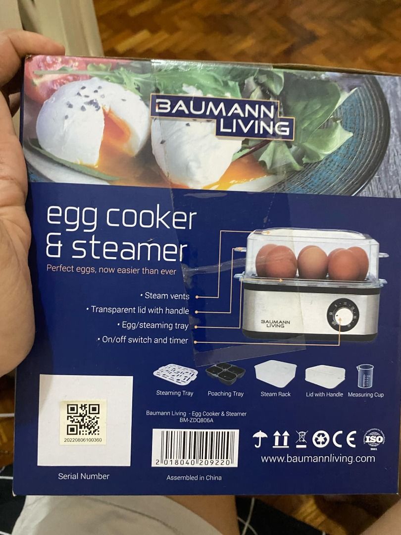 Baumann Living egg cooker and steamer (Category: Cookers) located in Taguig. Submitted by chammyshop (Listing ID 1379970367, Image 2). Description: Fixed price.