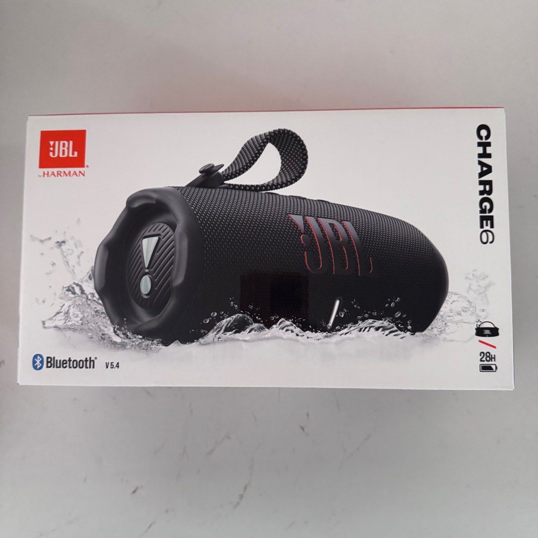Black / JBL Charge 6 Portable Waterproof and drop-propf Bluetooth Speaker (Category: Soundbars, Speakers & Amplifiers) located in Singapore. Submitted by kristin_70 (Listing ID 1379979251, Image 2). Description: Win From Lucky Draw! Open once for inspection while collecting! .