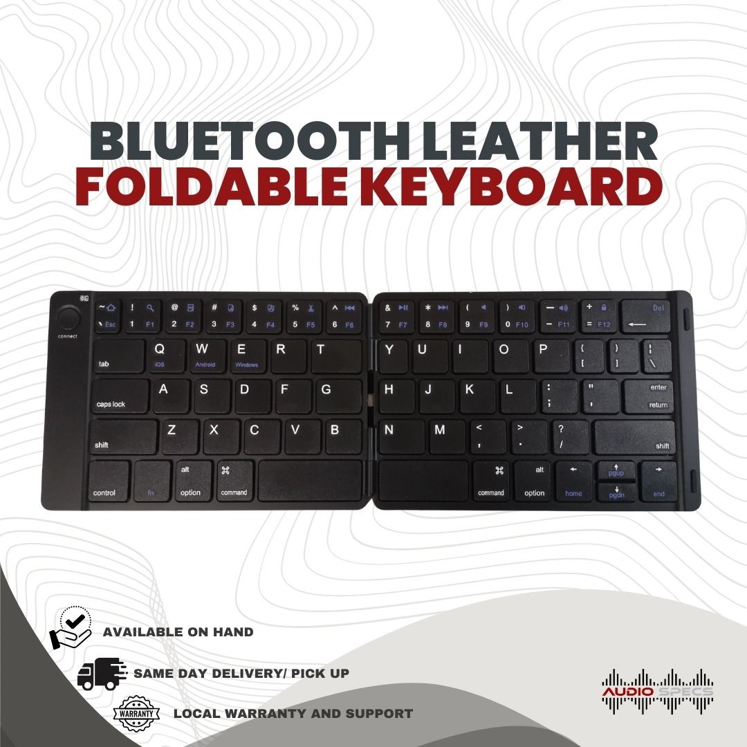 Bluetooth leather Foldable Keyboard android IOS Windows (Category: Computer Keyboard) located in Quezon City. Submitted by allanpauco (Listing ID 1311248628, Image 1). Description: 🔥Bluetooth leather Foldable Keyboard android IOS Windows🔥 P 1,150 📌Brand new units available on hand 📌Easy sync - auto connect 📌Compatible with iOS/Android/Windows and Tablet • Dimension: • 4.2in x 5.58in (when folded) • 4.2in x 11.36in (unfolded) • Black leather 