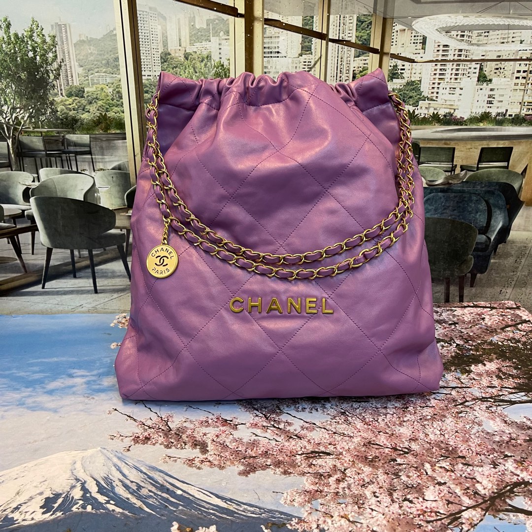 CHANEL 手袋　紫 Chanel 22 Bag, 名牌, 手袋及銀包- Carousell