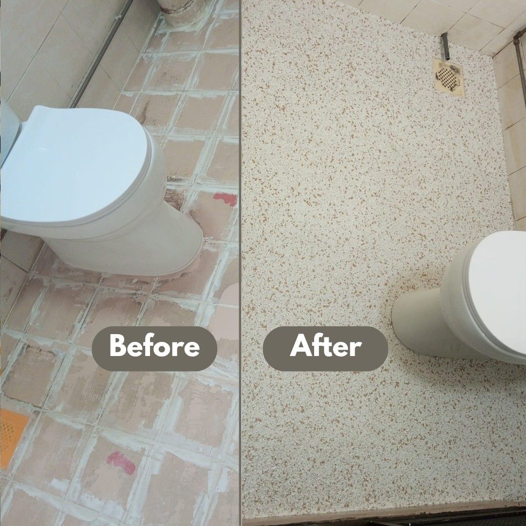 Epoxy Flooring|Flakes Epoxy|Anti slip|Safe|Old  Toilet Tiles Makeover|Tiles Restoration|Epoxy Coating|Durable|Direct Contractor|Service All over Singapore.63109200454147113