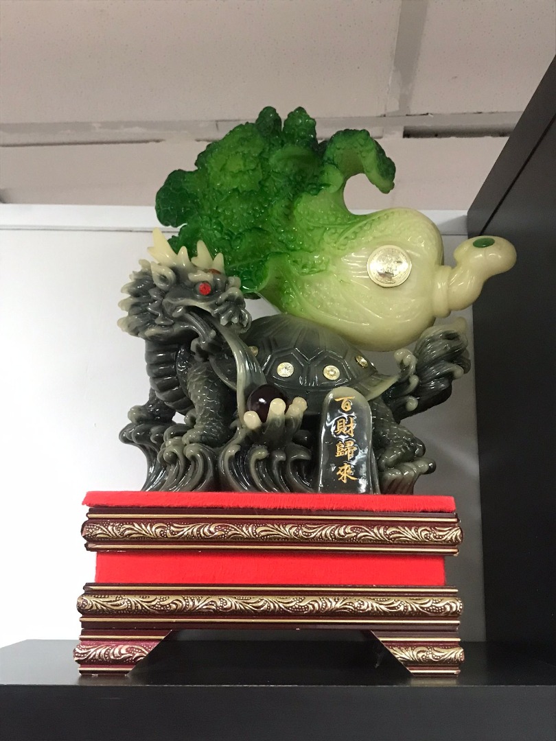 Feng Shui Dragon Turtle and Cabbage Figurine, Hobbies & Toys, Toys ...