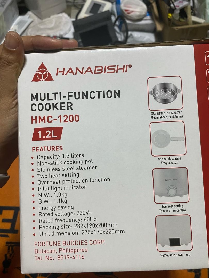 Hanabishi Multi-Function cooker (Category: Cookers) located in Taguig. Submitted by chammyshop (Listing ID 1379964754, Image 2). Description: Fixed price.