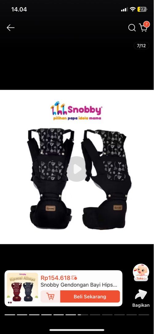 HIPSEAT SNOBBY (Kategori: 1 hingga 3 tahun) berada di Bandung. Dikirim oleh bebenah.meresan (ID iklan 1379977131, Gambar 1). Deskripsi: .