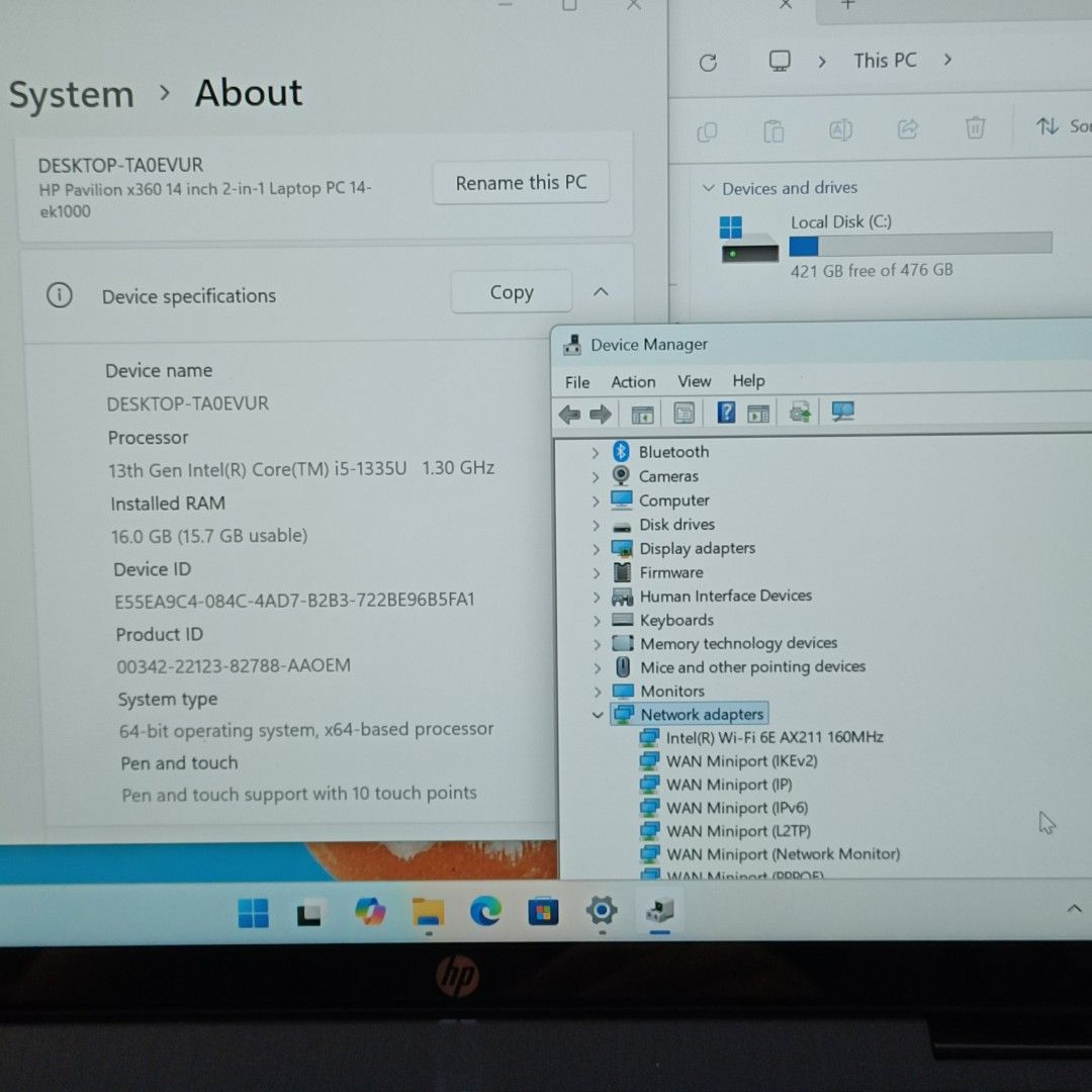 HP i5-1335U 16GB 512GB SSD 14" FHD IPS Touch Screen Pavilion X360 Convertible Laptop (Category: Laptops & Notebooks) located in Singapore. Submitted by dunwannadoanything (Listing ID 1379982061, Image 2). Description: HP Pavilion X360 2-in-1 Convertible Laptop Processor 13th Gen Intel Core i5-1335U RAM 16GB SSD 512GB 14" FHD IPS Touch Screen Display Keyboard with backlight Wi-Fi 6E AX211 Able to Flip screen 360 degree to use as Tablet Battery lif