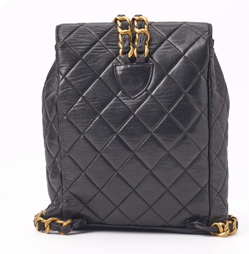 Limited time sale! Chanel Backpack (Category: Luxury Bags & Wallets) located in Pasig City. Submitted by music_angel (Listing ID 1380082673, Image 2). Description: ✨ for Pre- Order ❤️ item arrival on July 15th ❤️ CHANEL Matelasse Outside Flap Turn Lock Chain Backpack. Crafted from luxurious lambskin leather in a timeless black shade with elegant gold fittings, this backpack is the epitome of sophistication. Perfect for the modern woman on-the-go,