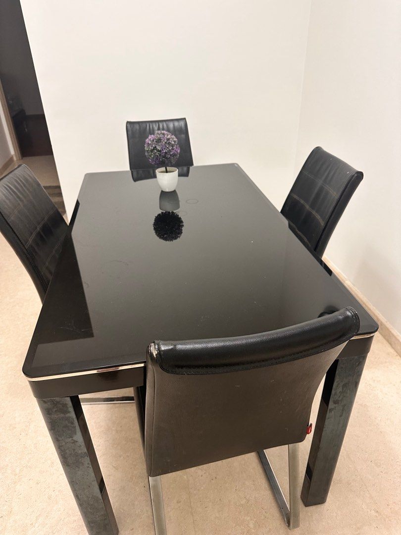 Lorenzo Tempered Glass Dining Table Set, Furniture Home Living