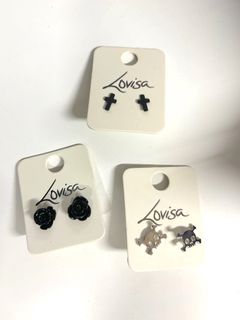Lovisa 黑色型格耳環64207653495682110