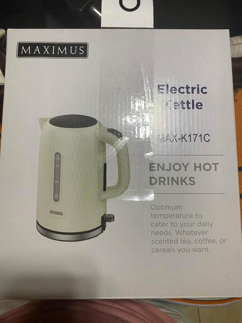 Maximus Electric kettle (Category: Kettles & Airpots) located in Taguig. Submitted by chammyshop (Listing ID 1379960935, Image 2). Description: Fixed price.