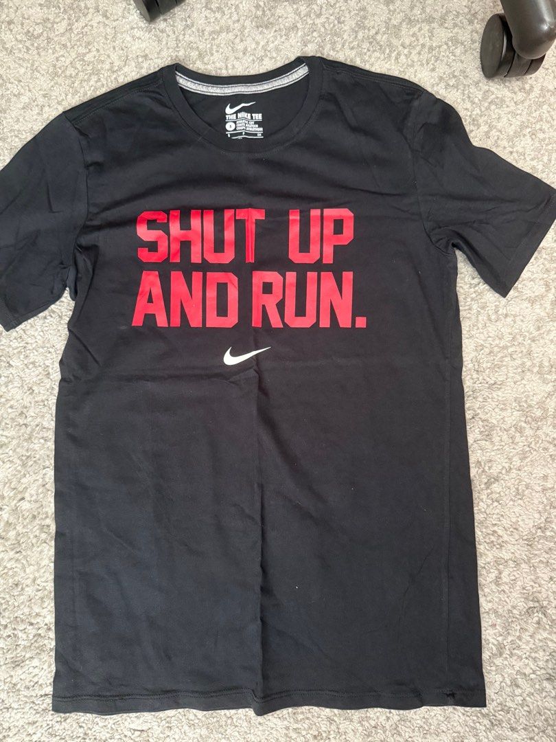 nike shut up and run t shirt