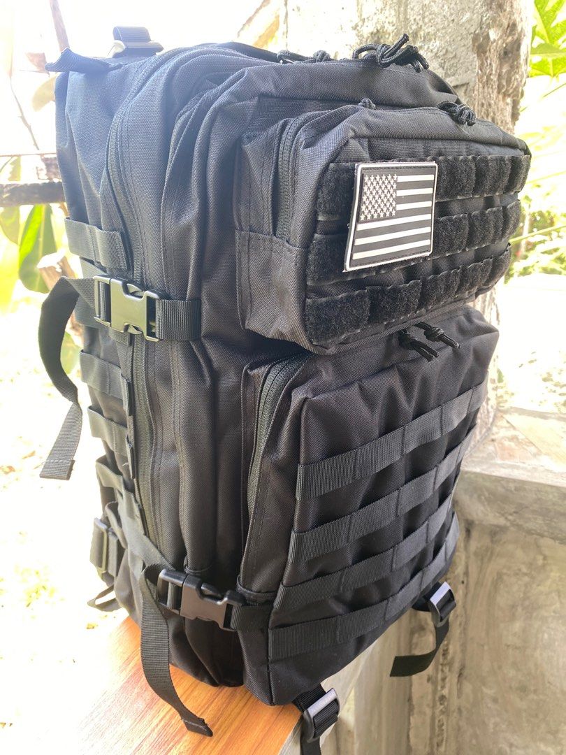 Oxy Sr.® 45L Tactical Backpack (Black) (Category: Backpacks) located in Baler. Submitted by wildbear.42d4cc (Listing ID 1379952217, Image 1). Description: Military-grade Tactical Backpack from Dubai. US Flag patch is for display only - not included. Free Shipping. This is a tactical backpack designed for camping..