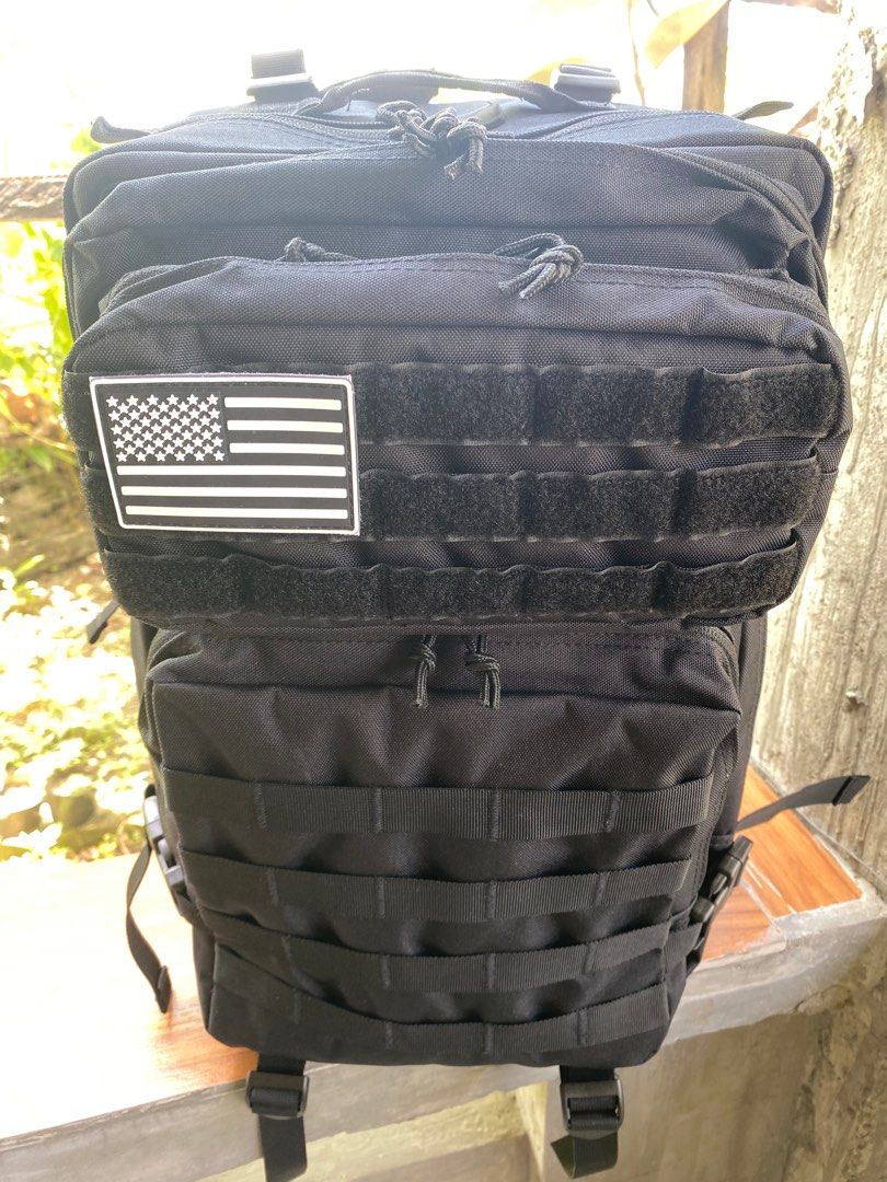 Oxy Sr.® 45L Tactical Backpack (Black) (Category: Backpacks) located in Baler. Submitted by wildbear.42d4cc (Listing ID 1379952217, Image 2). Description: Military-grade Tactical Backpack from Dubai. US Flag patch is for display only - not included. Free Shipping. This is a tactical backpack designed for camping..