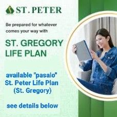 Pasalo - St. Peter Life Plan (Category: Community) located in Quezon City. Submitted by mei_a04 (Listing ID 1379956520, Image 1). Description: PASALO ST. PETER PLAN ST. Gregory 🫣900 MONTHLY(old price), Ngayon Kasi is mataas na sya 1,100 per month na if kukuha ka ng same plan 🫣33 MONTHS x 900= P29,700 (Total of payments) 🫣27 Months balance (P24,300), itutuloy nyo lang po na 900 monthly Sagot ko na po ang transfer fee sa name nyo. SELLING PRICE: