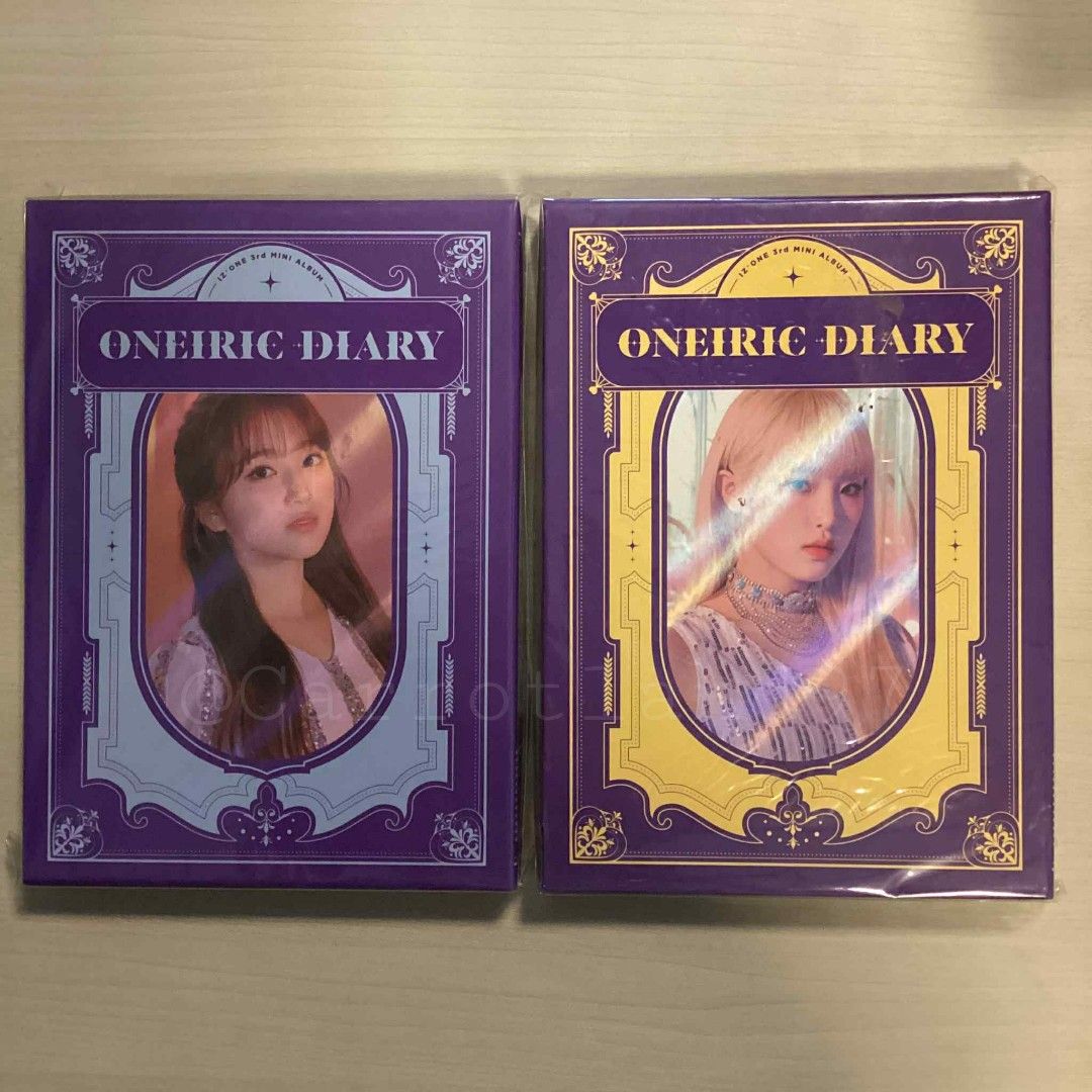 [PB + CD ONLY] IZ*ONE Oneiric Diary album (Category: CDs & DVDs) located in Manila. Submitted by tatsuran (Listing ID 1380009449, Image 1). Description: 🗯 iz*one oneiric diary album ⤷ price: 100 php each ⤷ photobook and cd only ⤷ buy both for 175 php please send a message if you're interested ૮ ˶ᵔ ᵕ ᵔ˶ ა you may also reach me on twitter: @Carrotland97 or ig: carrotland__.