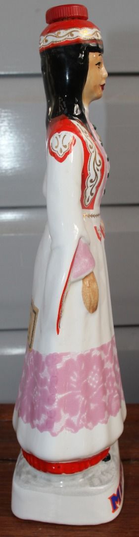 Preloved Vintage Hand-Painted Ceramic Metaxa Bottle, Female Figurine (Category: Kitchen & Appliances) located in Burnie. Submitted by tasmanianbeauties (Listing ID 1380093143, Image 3). Description: Preloved Vintage Hand-Painted Ceramic Metaxa Bottle, Female Figurine This decanter stands 32cm tall and has base measurements of 9.2cm x 7.8cm. It is empty. It is made in Greece It has no chips or cracks, and the pattern is well preserved. It has a st